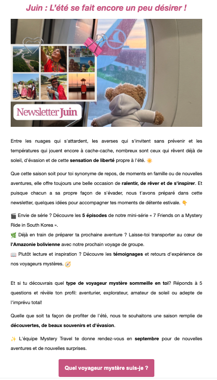 Mystery Travel — Newsletter Juin 2025