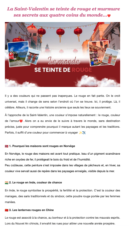 Mystery Travel — Newsletter Saint-Valentin