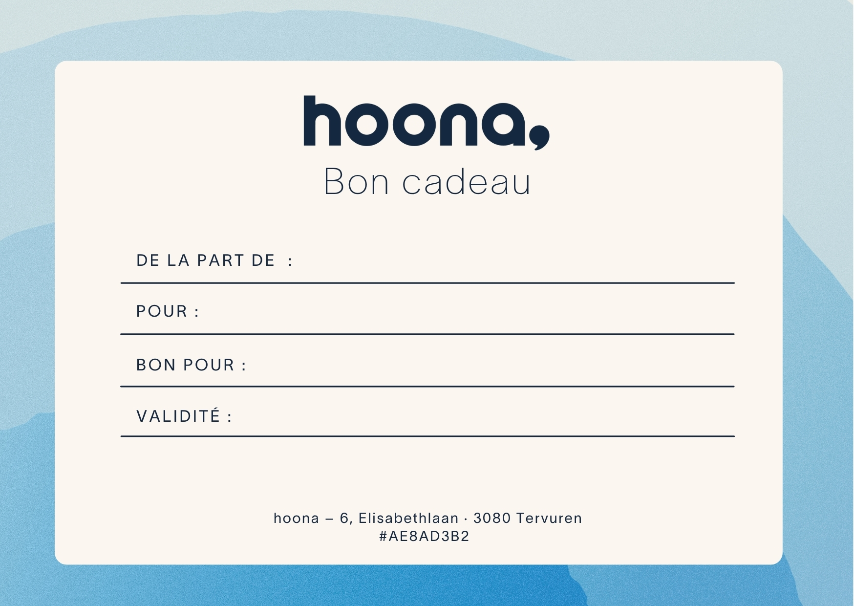 Hoona Bon cadeau